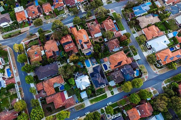 aerial photo of houses