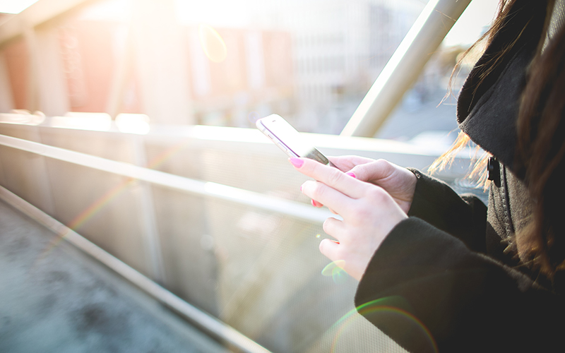 A young woman on her cell phone