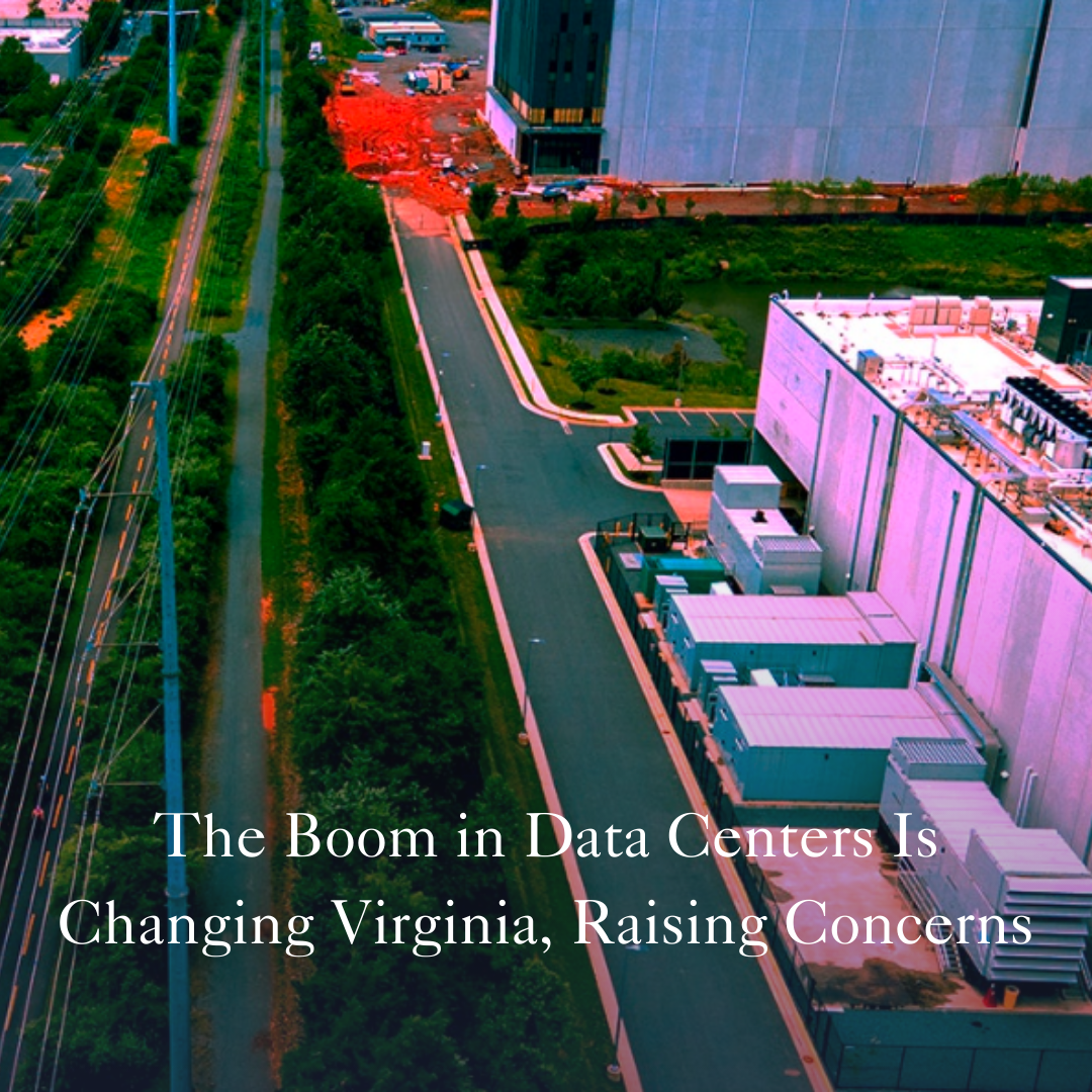 aerial view of data center building