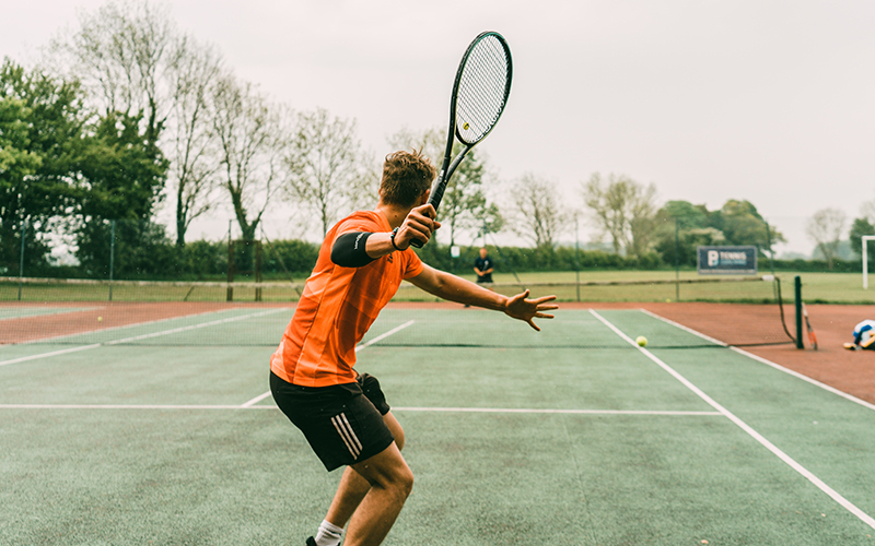 man playing tennis