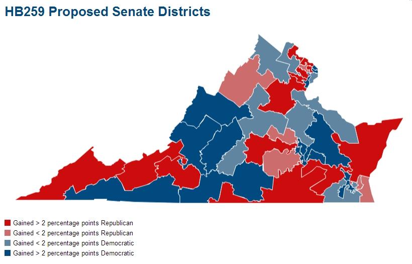 HB259 Proposed Senate Districts in Virginia