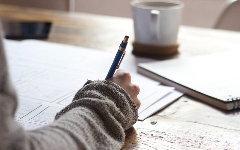 Woman writing