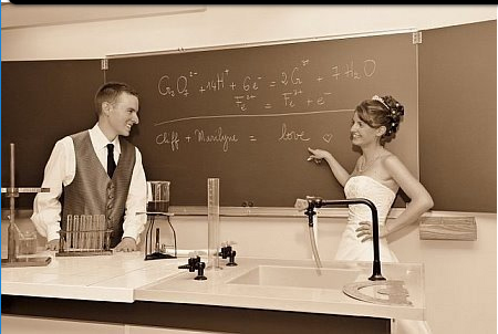 A couple in a lab together