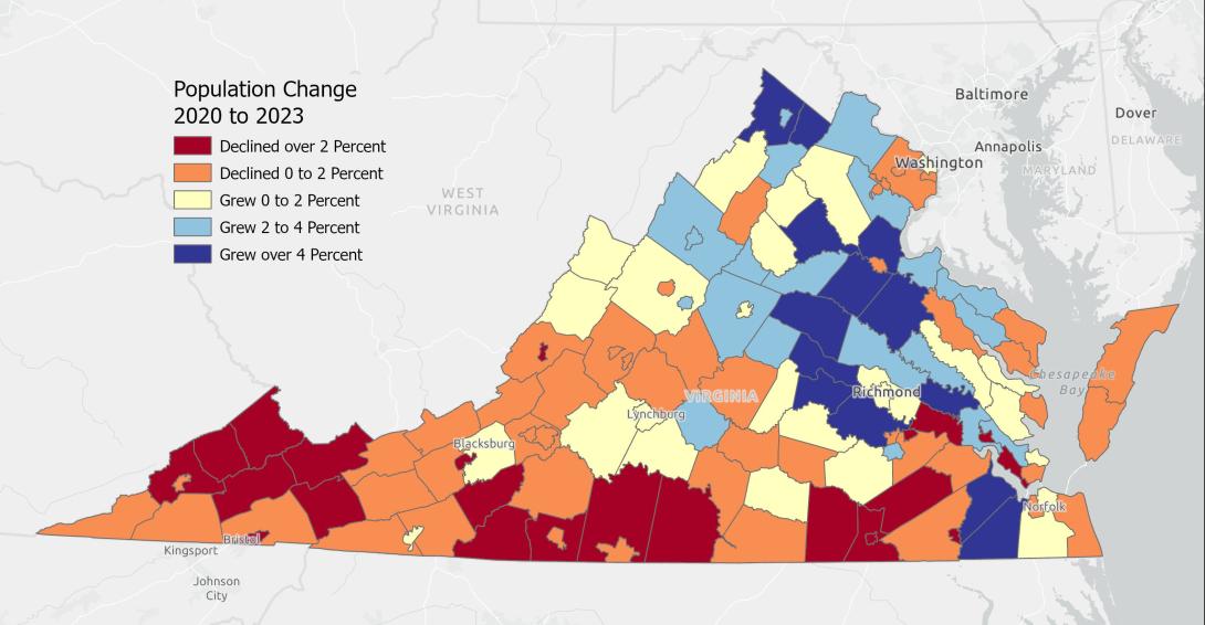 Population Change, 2020 to 2023