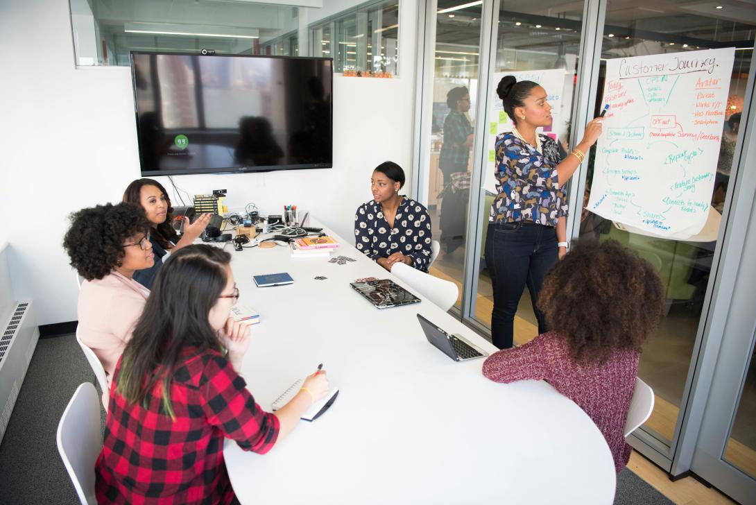 people collaborating around a table